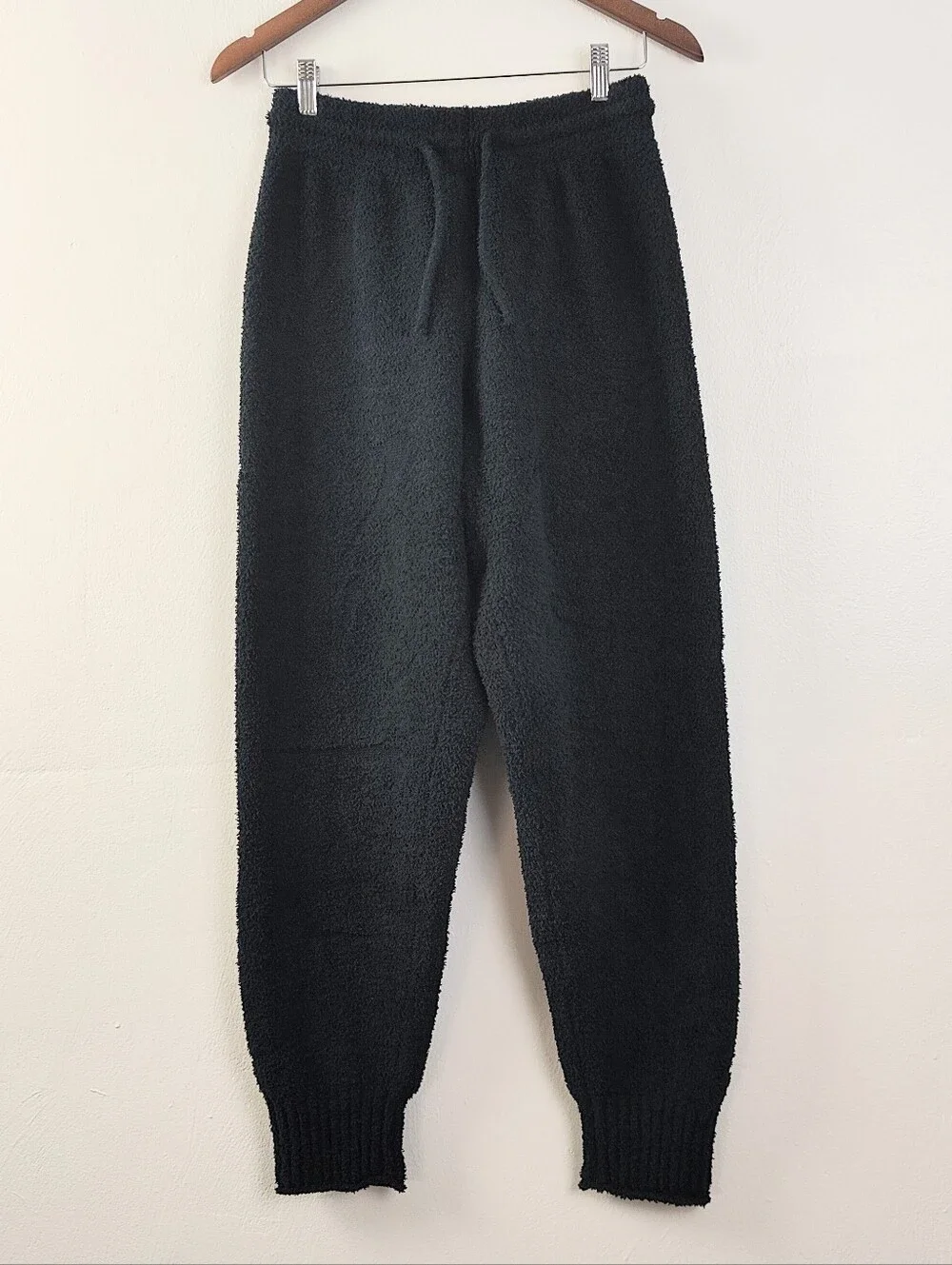 Nike Phoenix Black Pants Boucle High-Waisted Oversized Sweats Size Small Sporty - Picture 1 of 11
